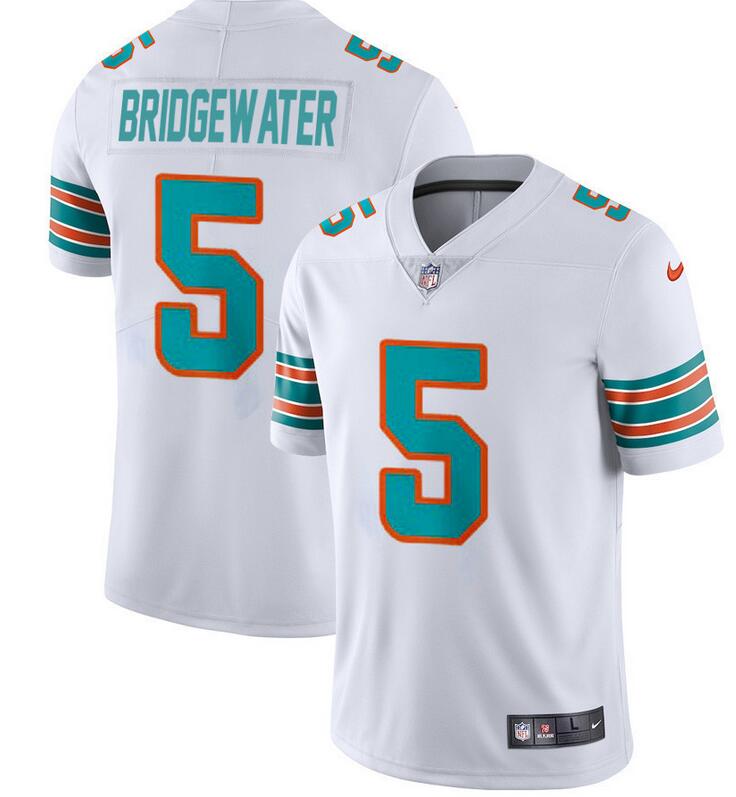 2023 Men NFL Miami Dolphins 5 Teddy Bridgewater Alternate Game white Jersey
